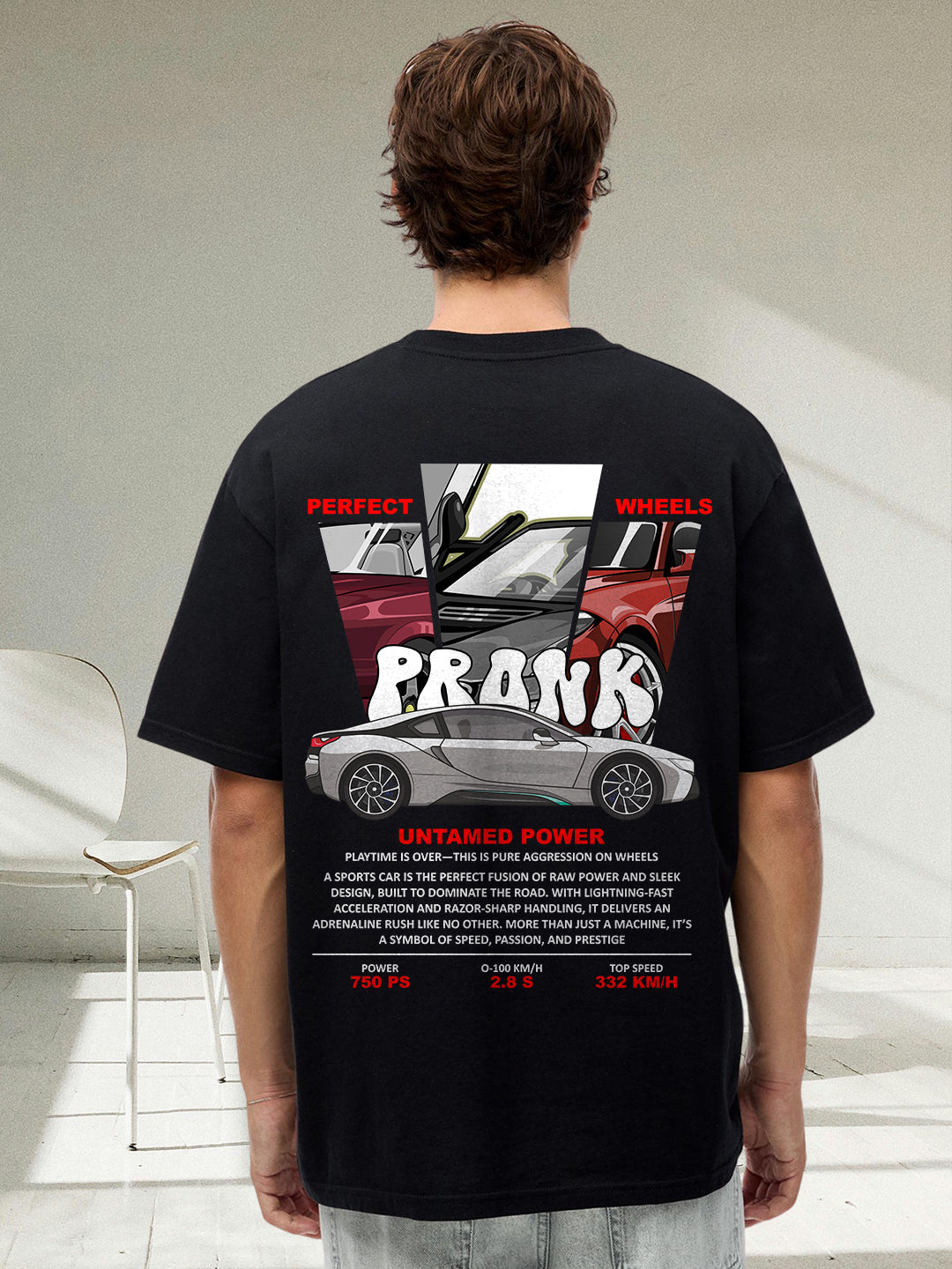 Untamed Power Men Graphic Printed Oversized T-Shirt
