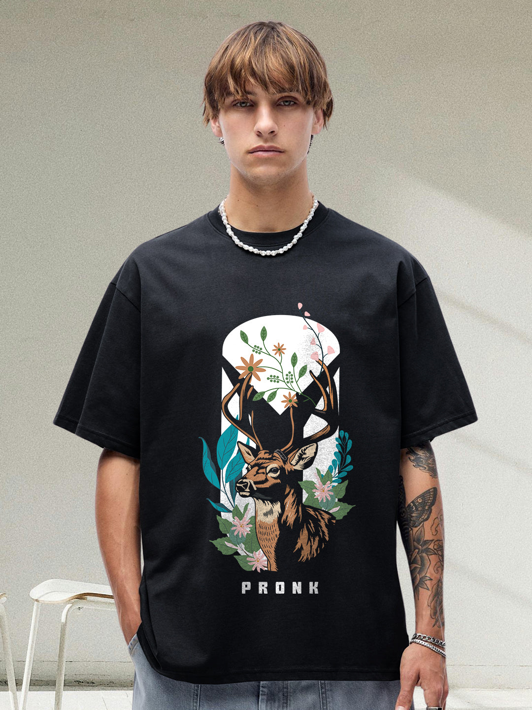 Wild Grace Men Graphic Printed Oversized T-Shirt