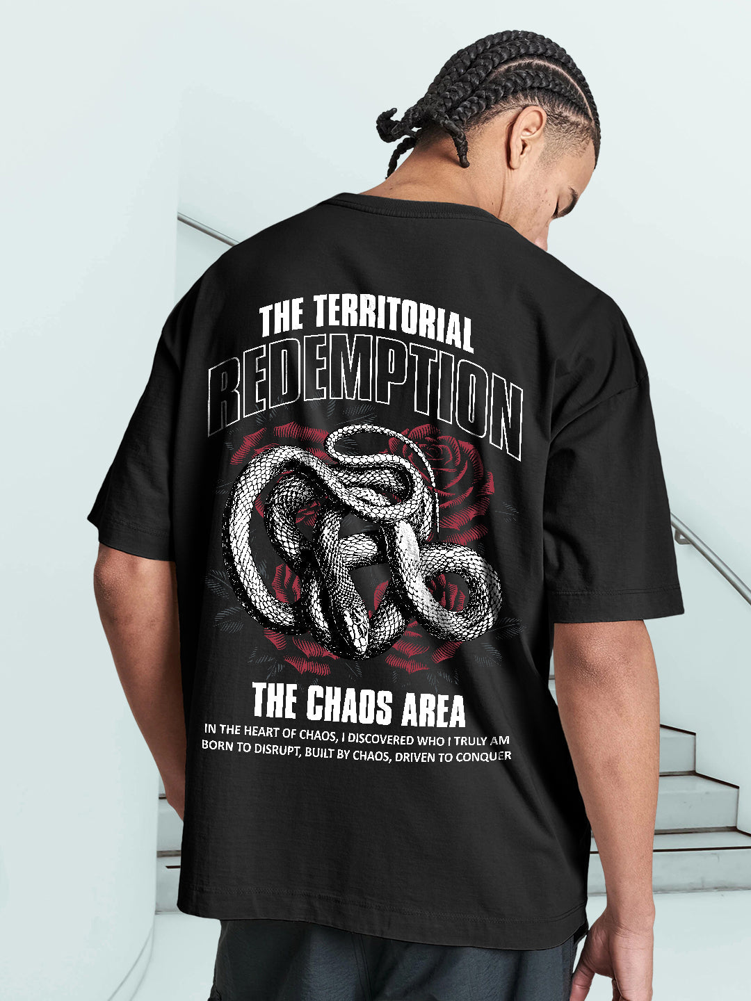 Chaso Area Men Printed Oversized T-Shirt