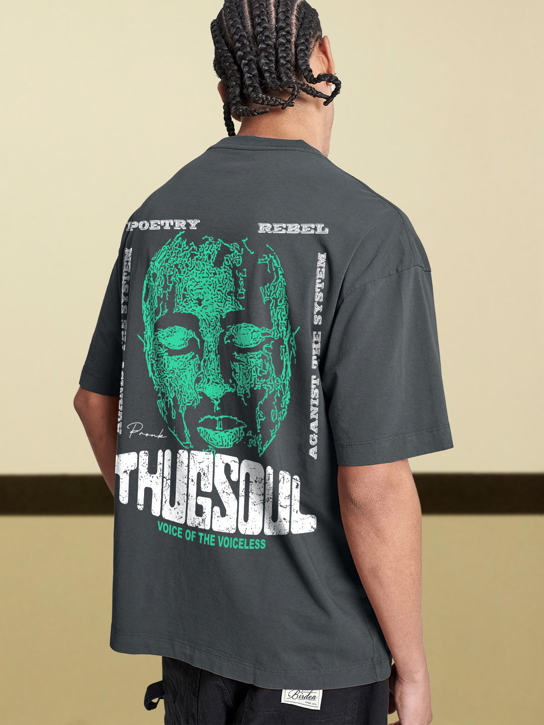 Thug Soul Men Printed Oversized T-Shirt