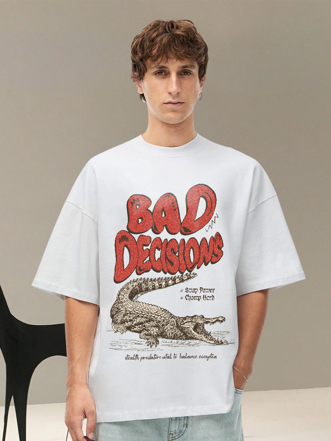 Bad Decision Men Printed Oversized T-Shirt