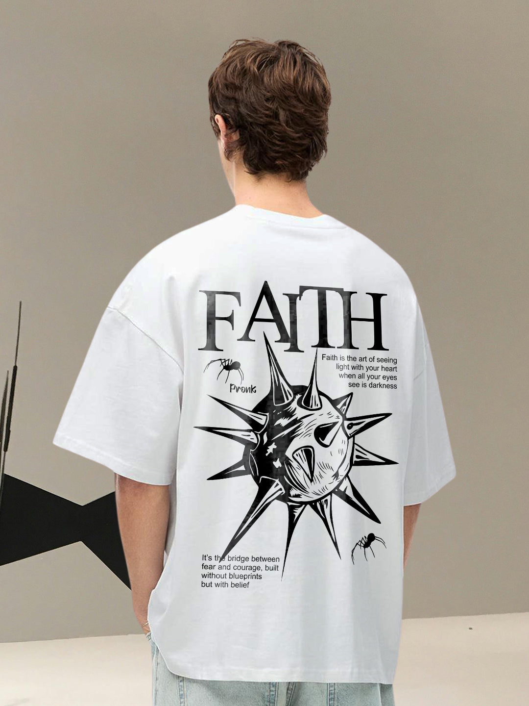 Faith Men Printed Oversized T-Shirt