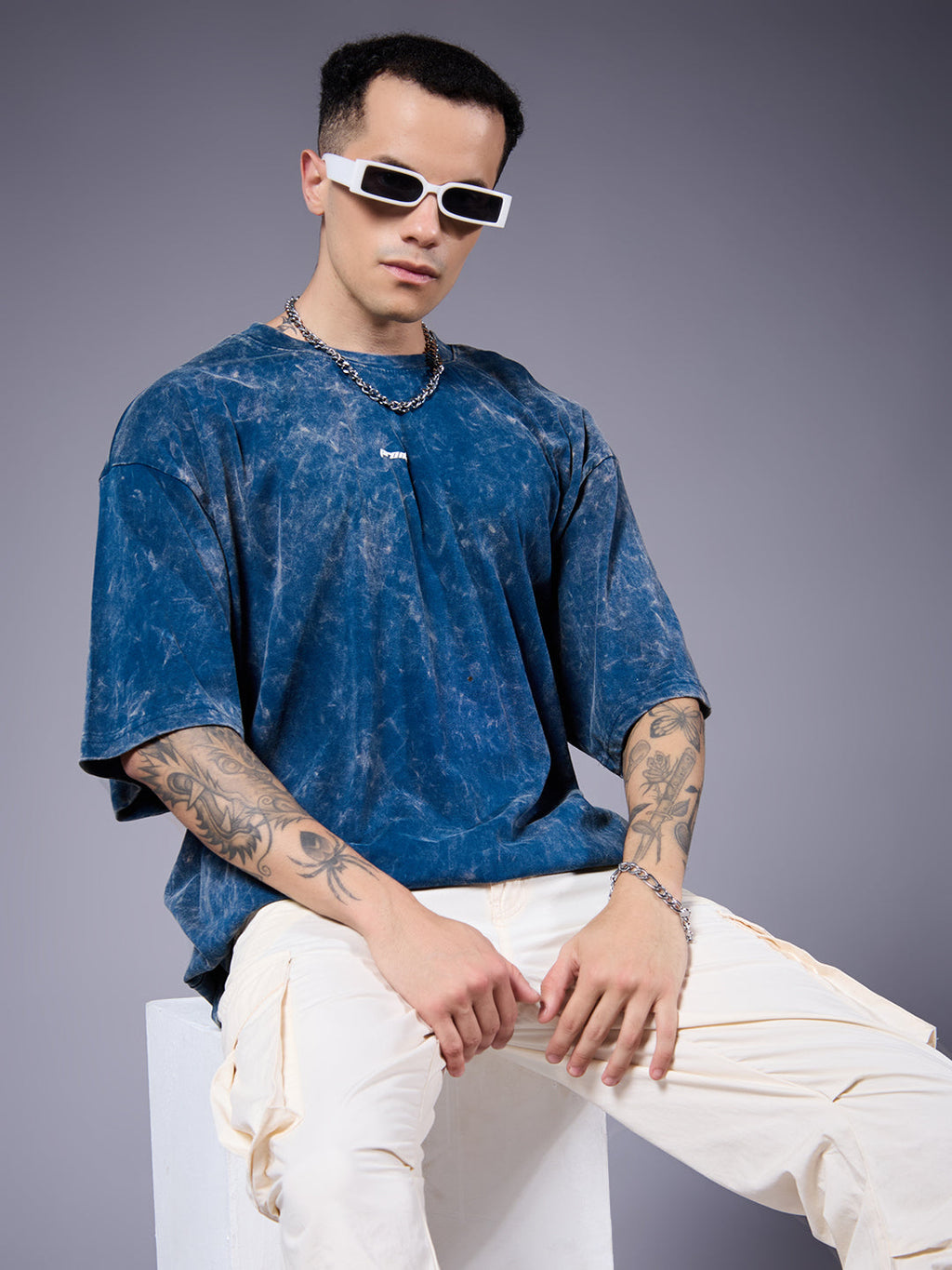 Men Retro Washed Oversized T-Shirt