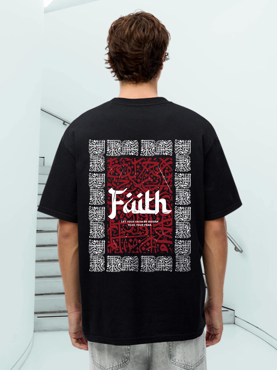 Faith Men Printed Oversized T-Shirt