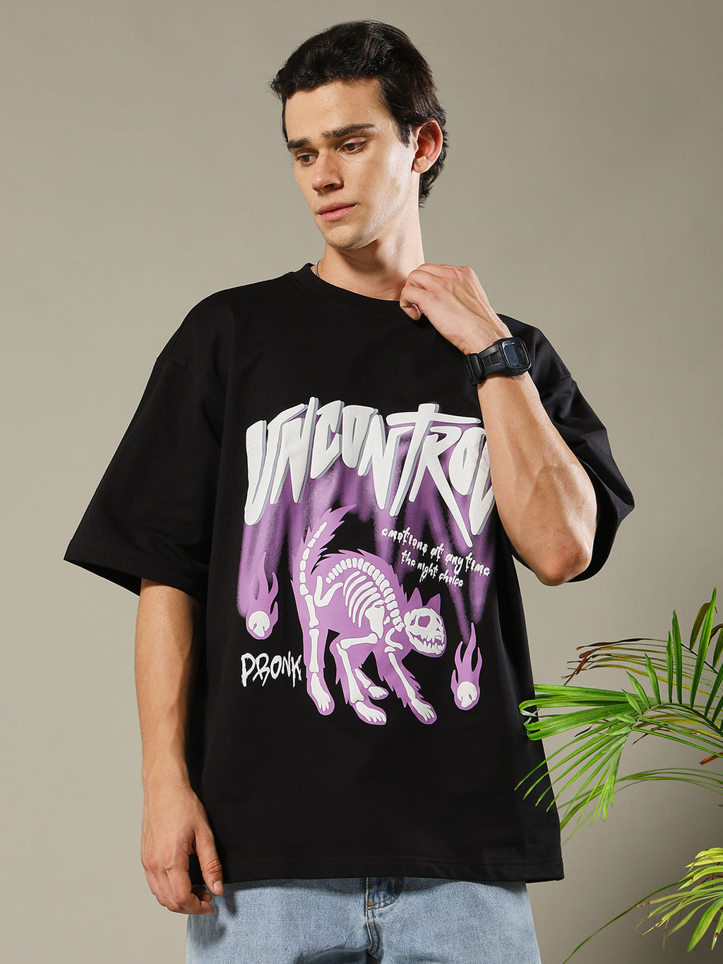 Uncontrol Puff Printed Men Oversized Terry T-shirt