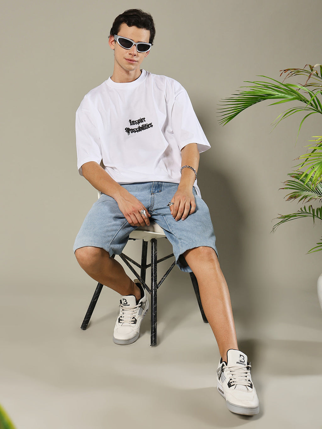 Inspire Possibilities Puff Printed Men Oversized T-shirt