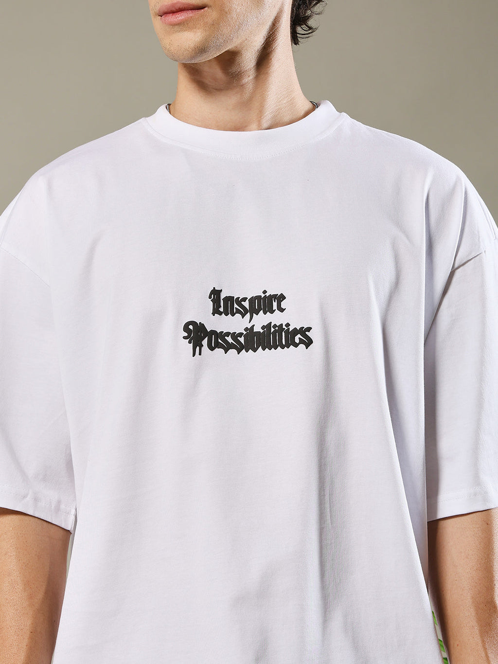 Inspire Possibilities Puff Printed Men Oversized T-shirt