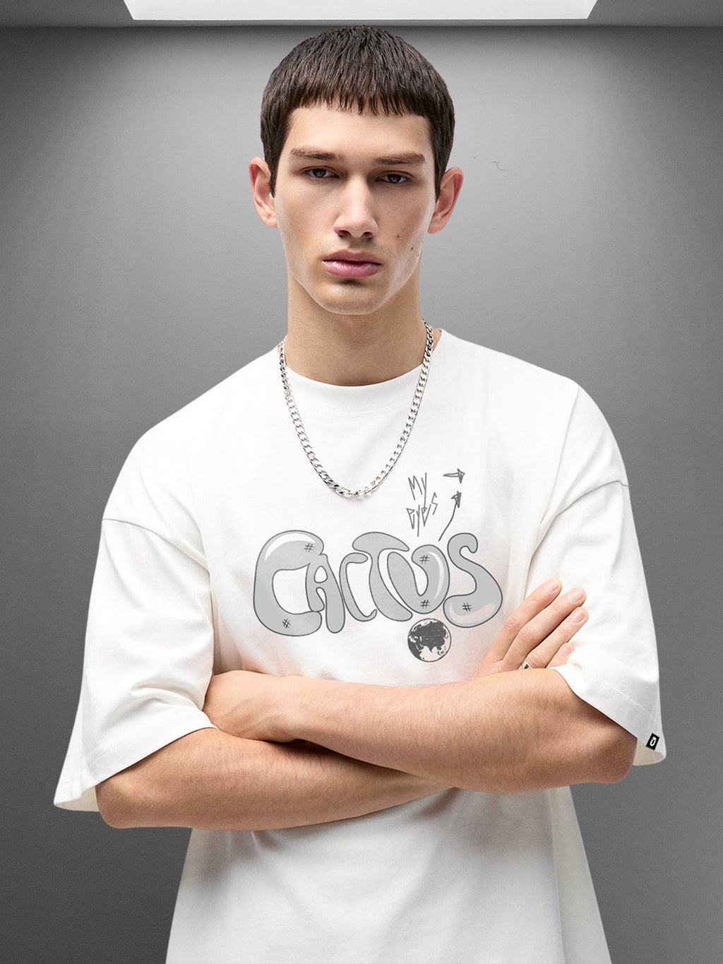 Cactus  Men Oversized Printed T-Shirt