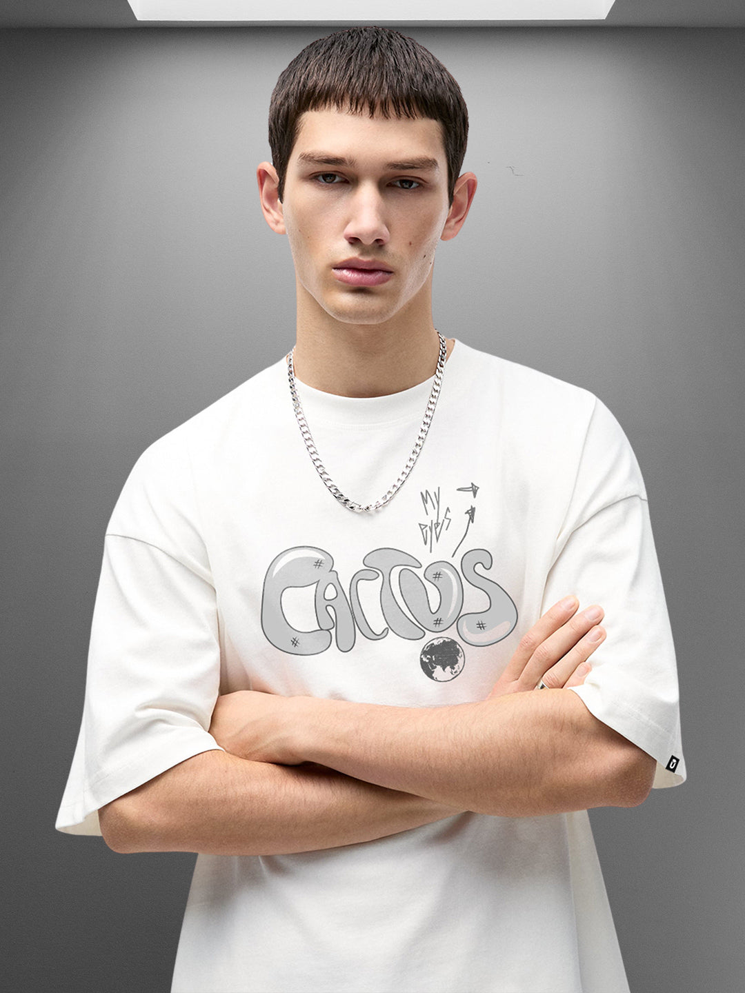 Cactus  Men Oversized Printed T-Shirt