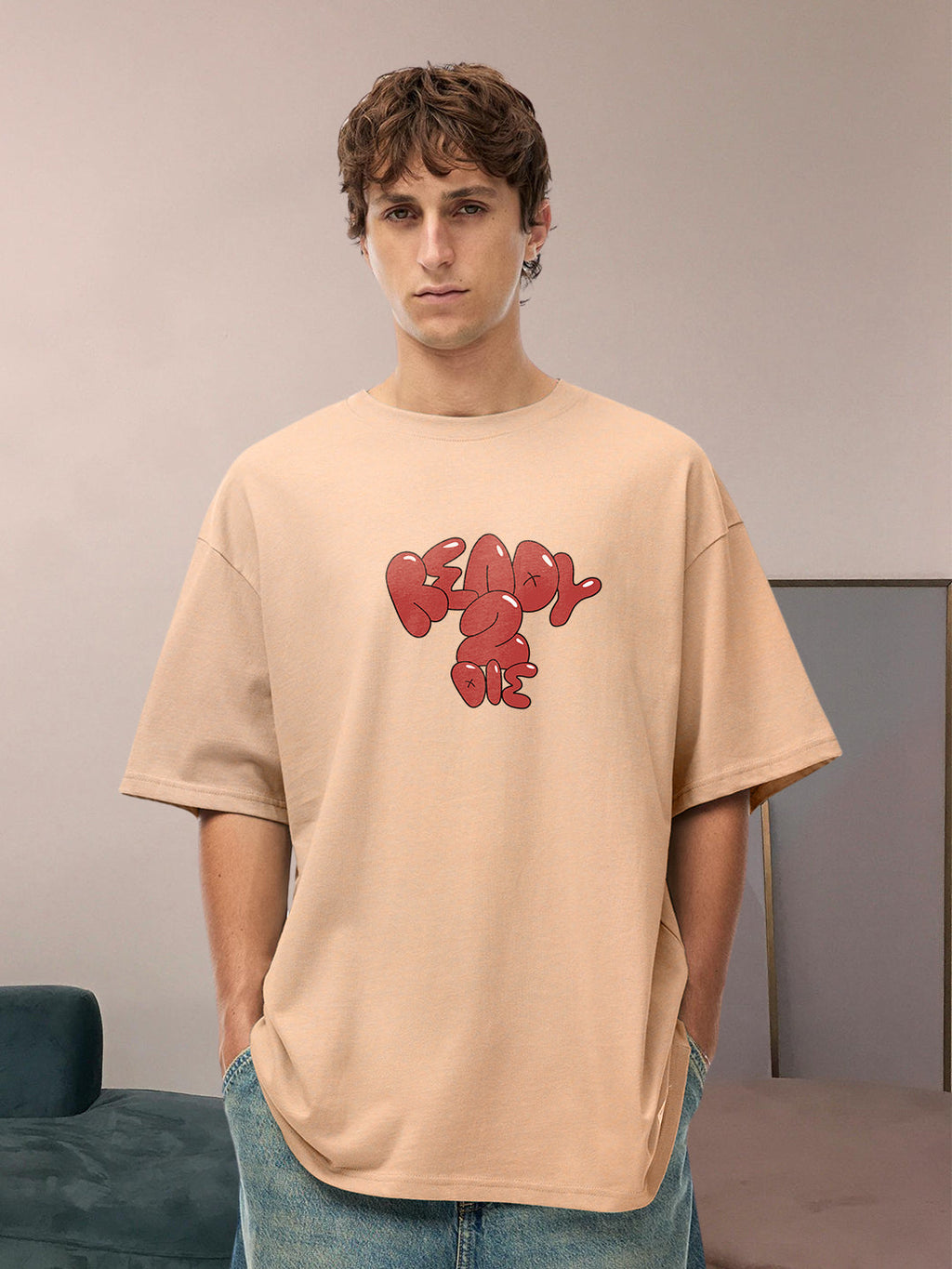 Ready 2 Die Men Graphic Printed Oversized  T-Shirt