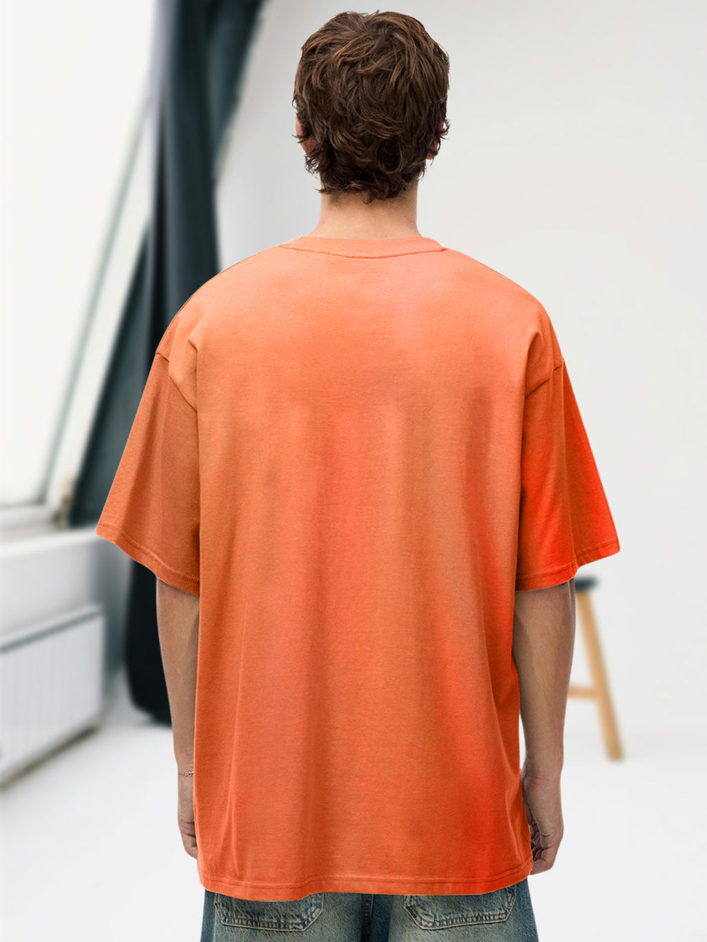 CREATOR Orange Men Oversized T-Shirt – Pure Cotton | Streetwear Fashion | Loose Fit