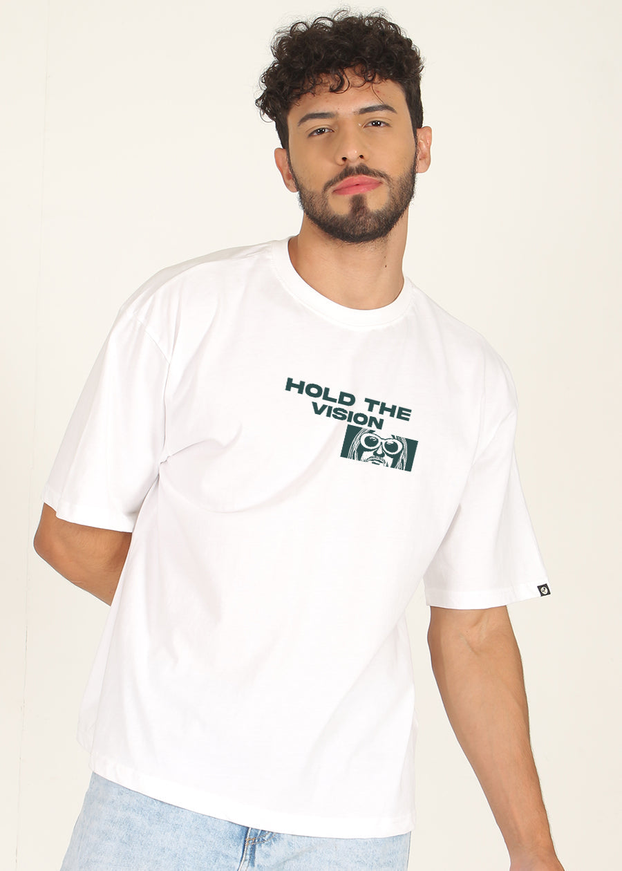 Hold The Vision Men Oversized Printed T-Shirt
