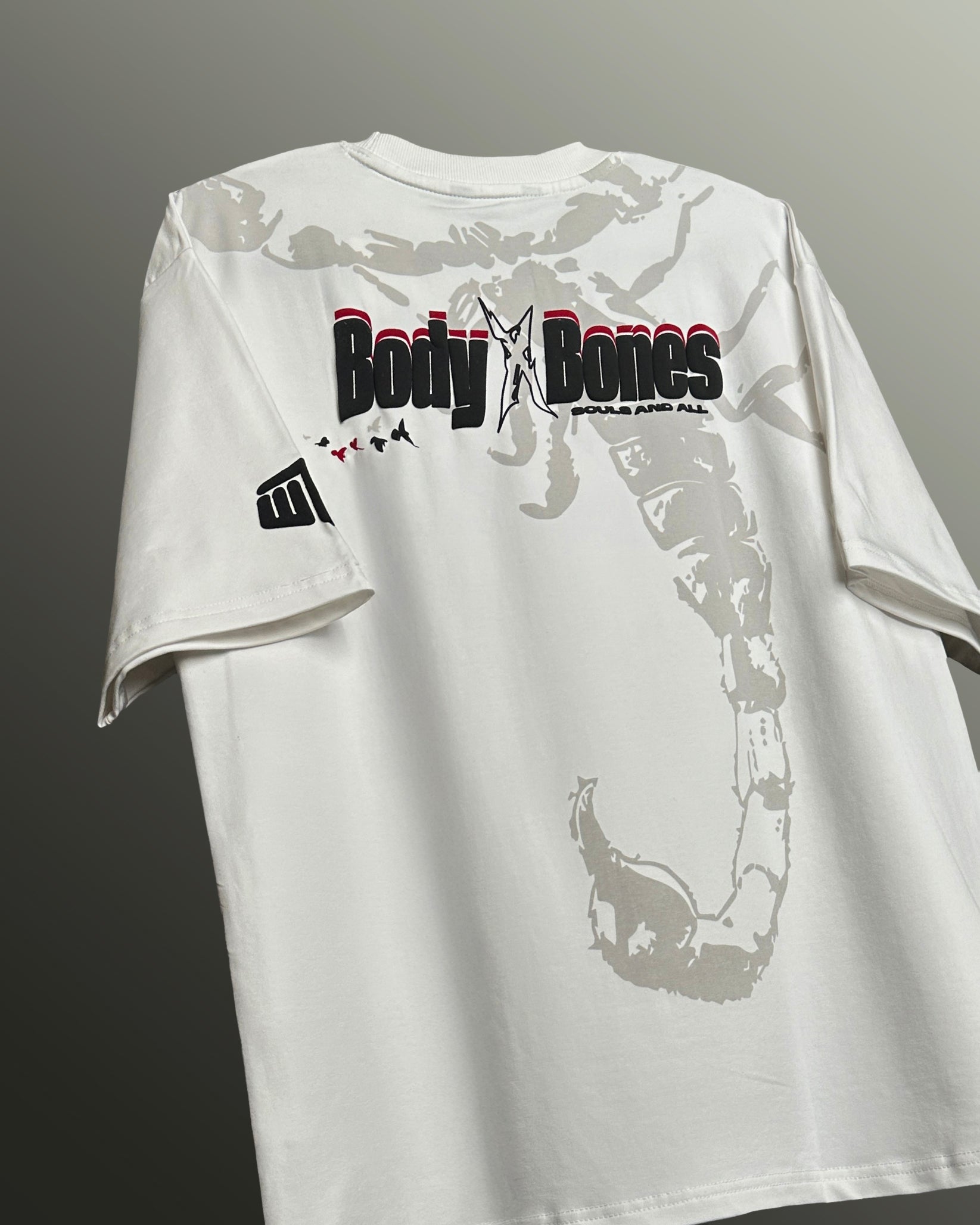 Body Bones Oversized White T-shirt Heavyweight