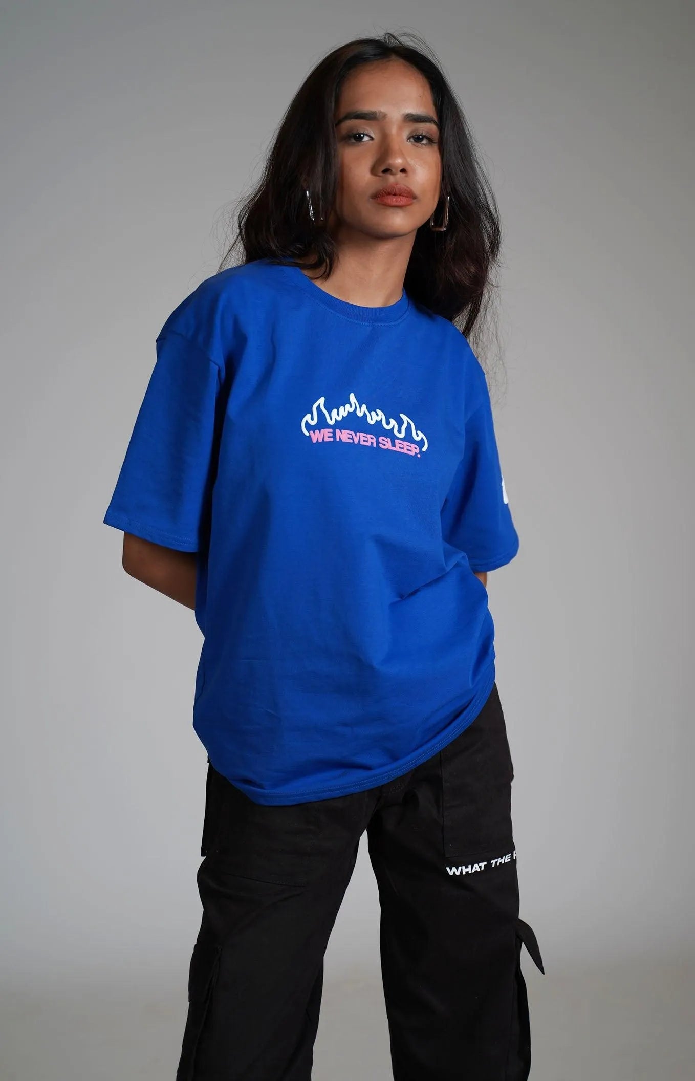 Dreamers & Rebels Blue Heavyweight Oversized T-shirt