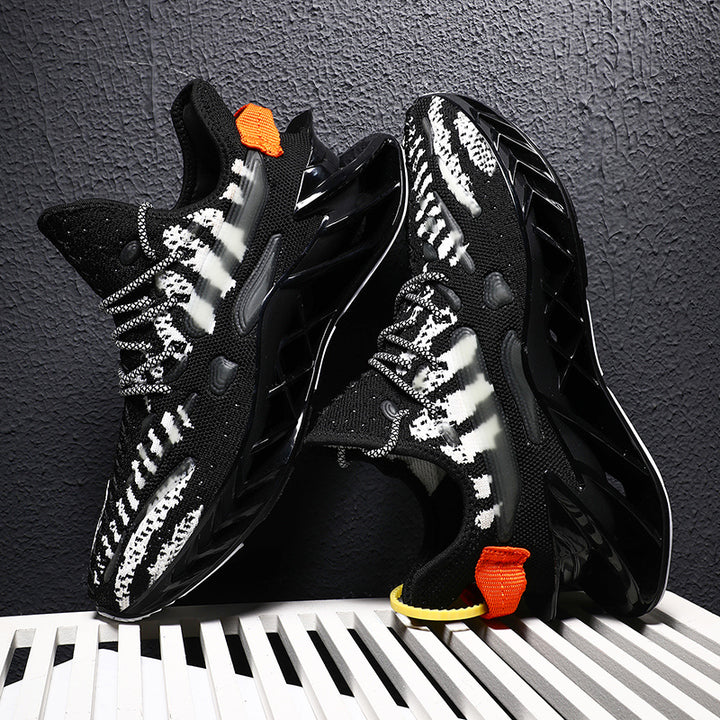 New Arrival Blade Shoes Sport Running Man Casual Running Shoes Breathable Knit Lace up Sport Wholesale Sports Shoes