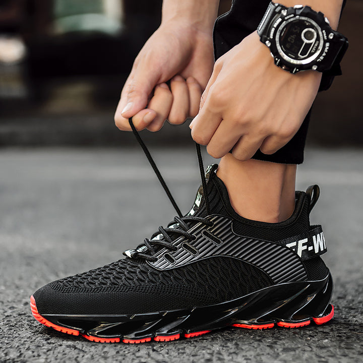 Brand Logo Custom High-tech Blade Sole Men Breathable Professional Fashion Sneakers Running Shoes