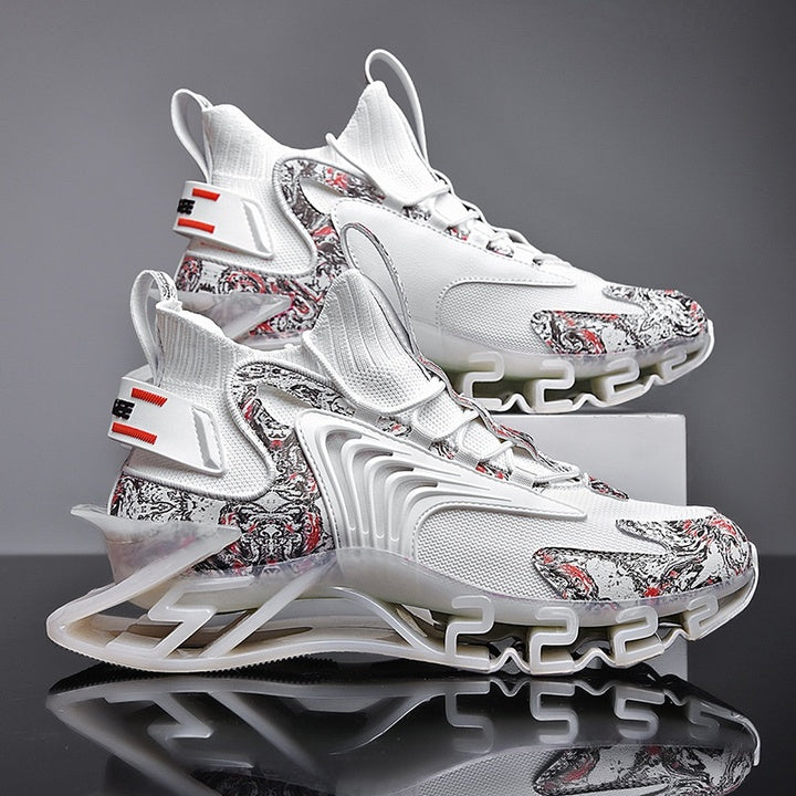 Men's 2025 Summer Blade Running Shoes Casual Breathable Sports Shoes with Lace-Up Closure New Large Size EVA Insole Mesh Lining