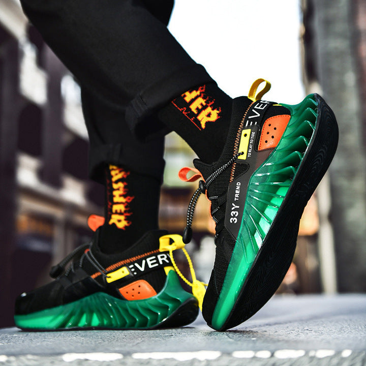 Men Running Shoes Slip on Blade Mesh Fashion Sneakers Athletic Tennis Sports Shoes