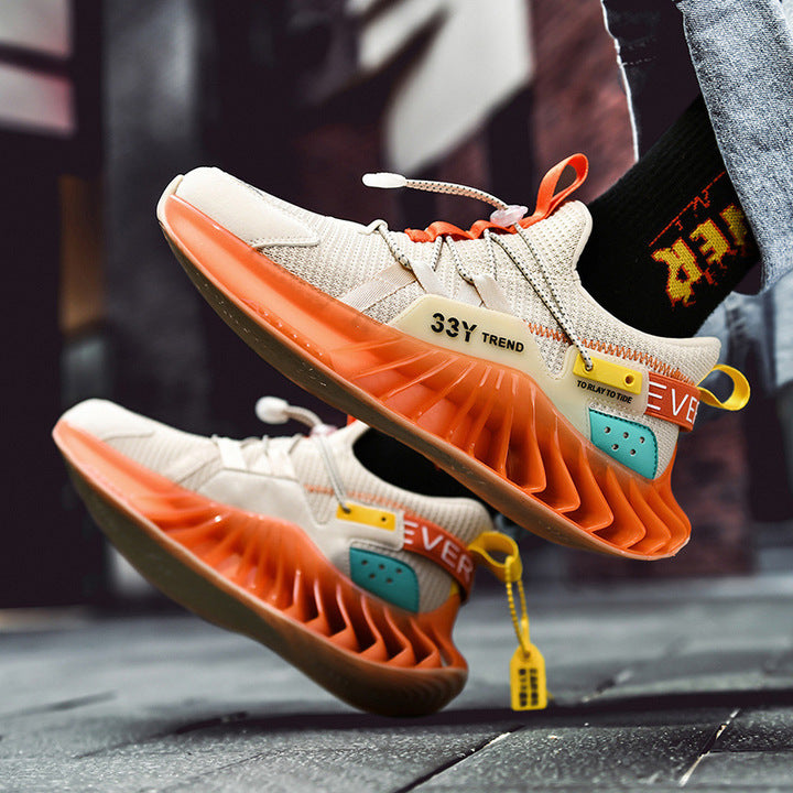 Men Running Shoes Slip on Blade Mesh Fashion Sneakers Athletic Tennis Sports Shoes