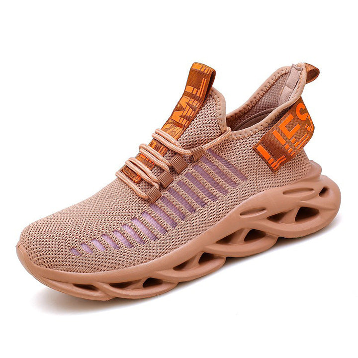2025 High Quality Men's Flying Woven Sports Shoes Trendy Blade Running Shoes Large Size 46 Light Weight Lace-Up for Autumn