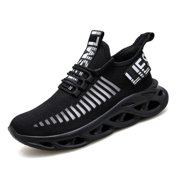 2025 High Quality Men's Flying Woven Sports Shoes Trendy Blade Running Shoes Large Size 46 Light Weight Lace-Up for Autumn