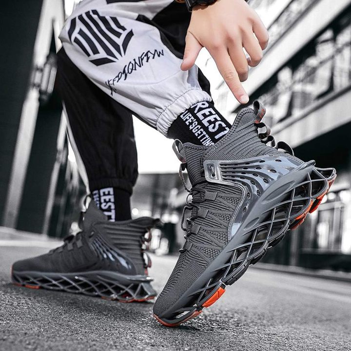Men's Fashion Trend Winter Running Shoes Non-Slip Athletic Tennis Sneakers Blade Type with Mesh Lining Hip Hop Style