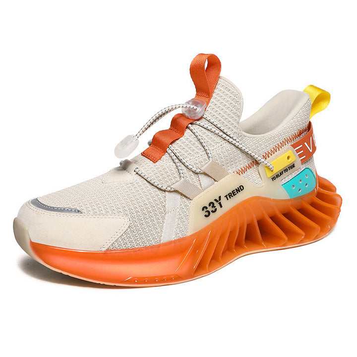 Men Running Shoes Slip on Blade Mesh Fashion Sneakers Athletic Tennis Sports Shoes