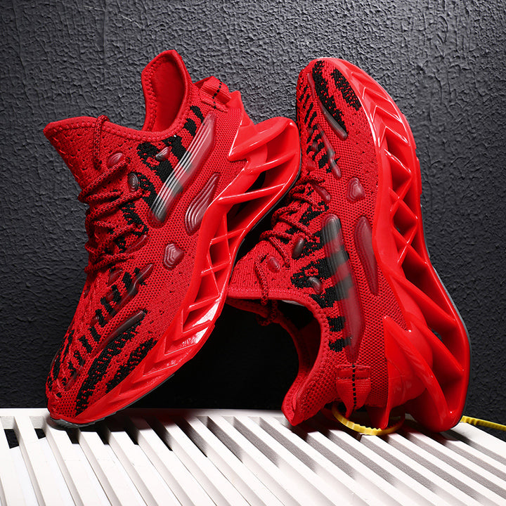 New Arrival Blade Shoes Sport Running Man Casual Running Shoes Breathable Knit Lace up Sport Wholesale Sports Shoes