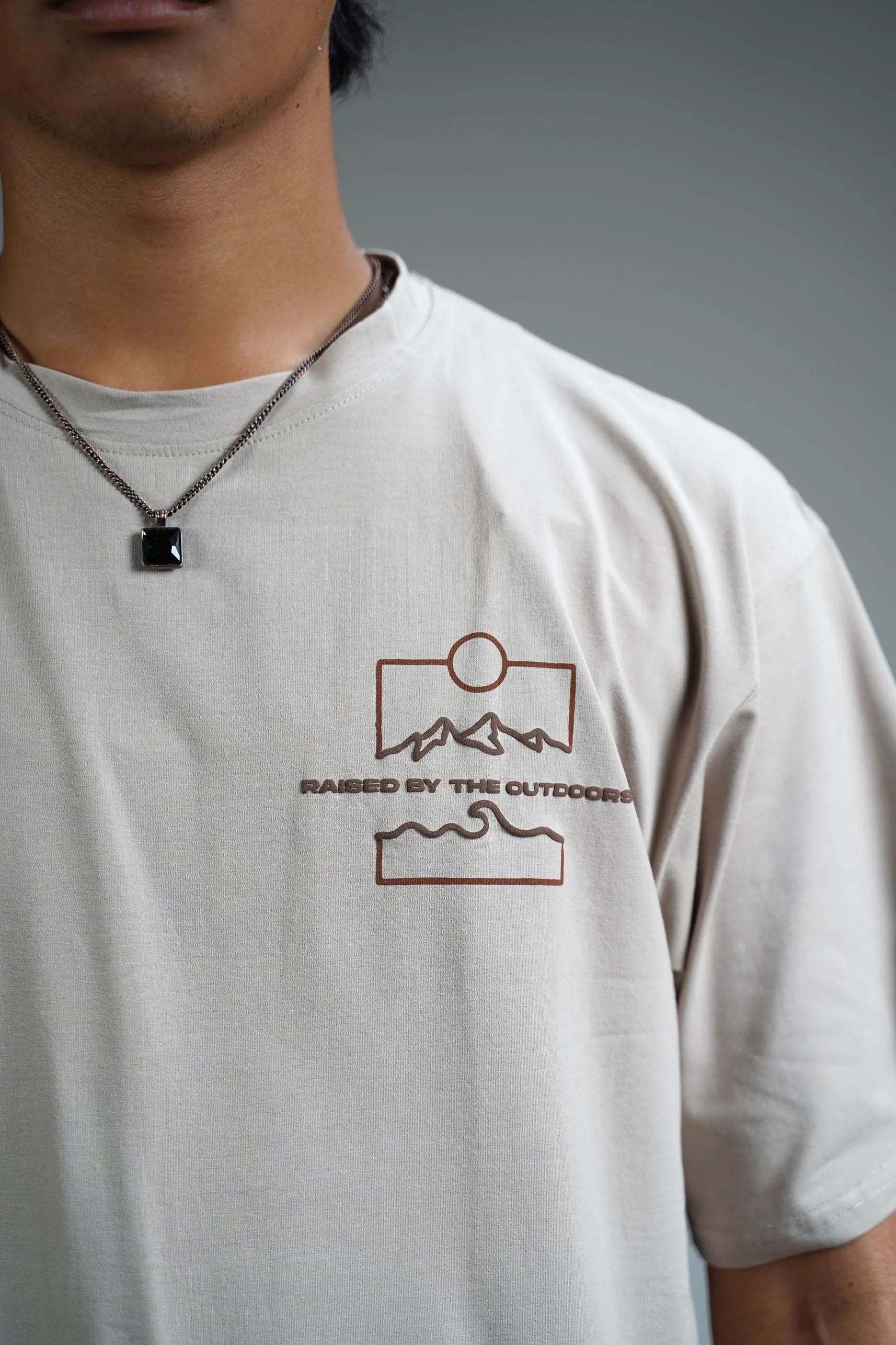 Zostel Keeping It Wild Beige Oversized T-shirt