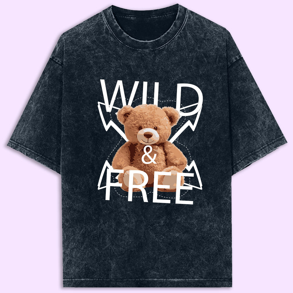 Wild & Free Acid Wash Oversized T-Shirt