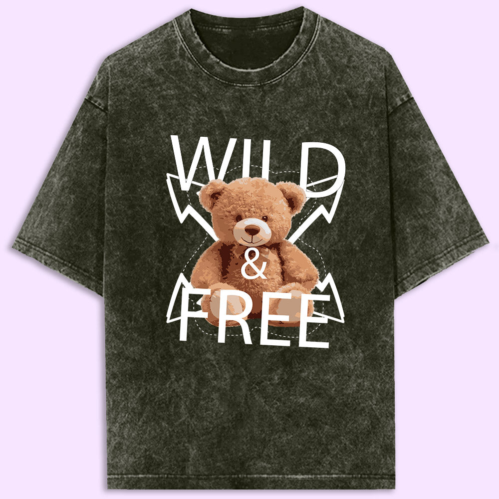 Wild & Free Acid Wash Oversized T-Shirt