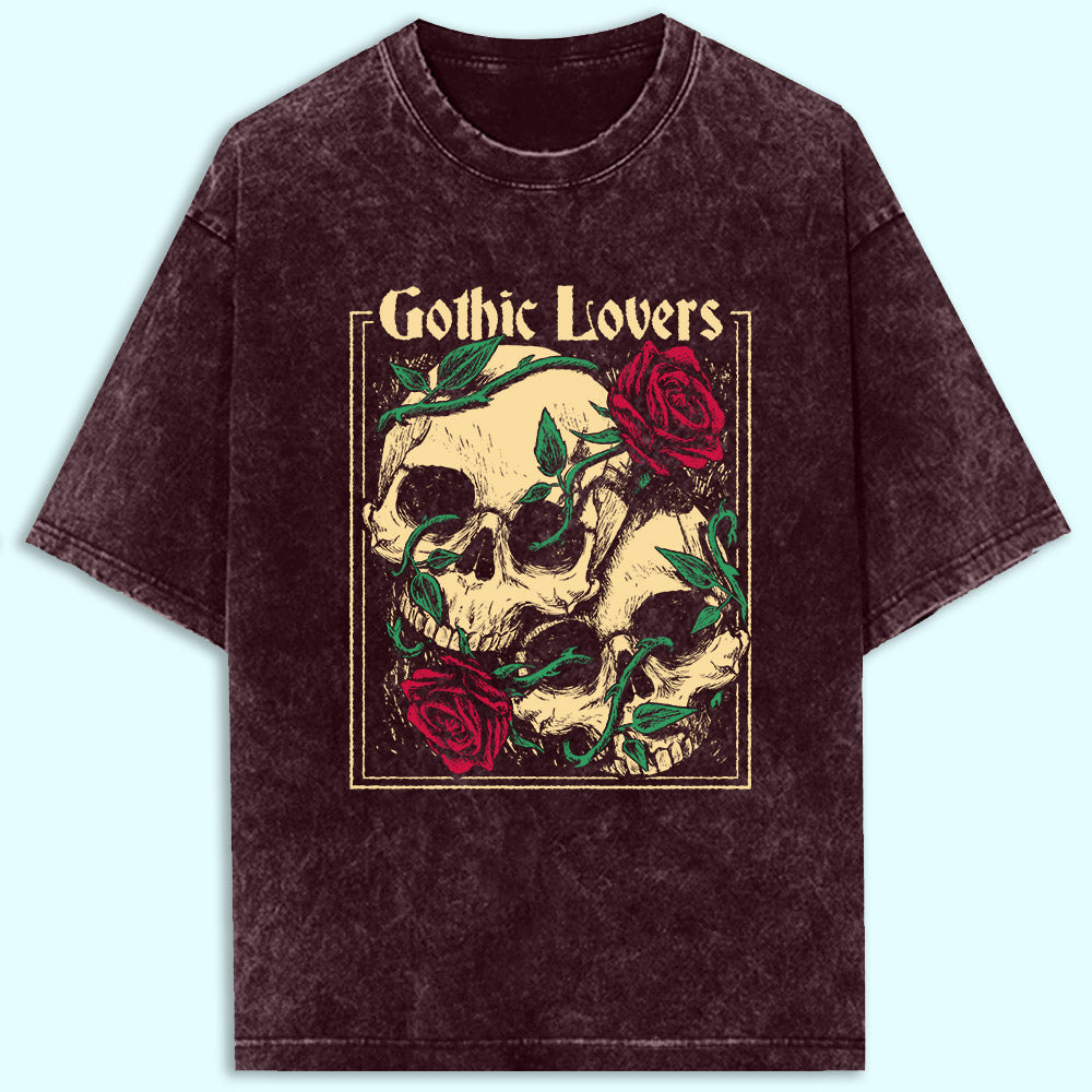 Gothic Lovers Acid Wash Oversized T-Shirt