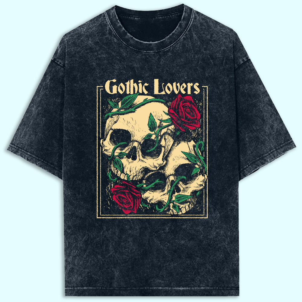 Gothic Lovers Acid Wash Oversized T-Shirt