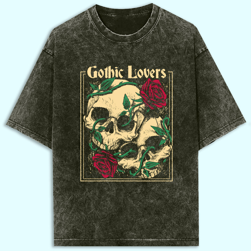 Gothic Lovers Acid Wash Oversized T-Shirt