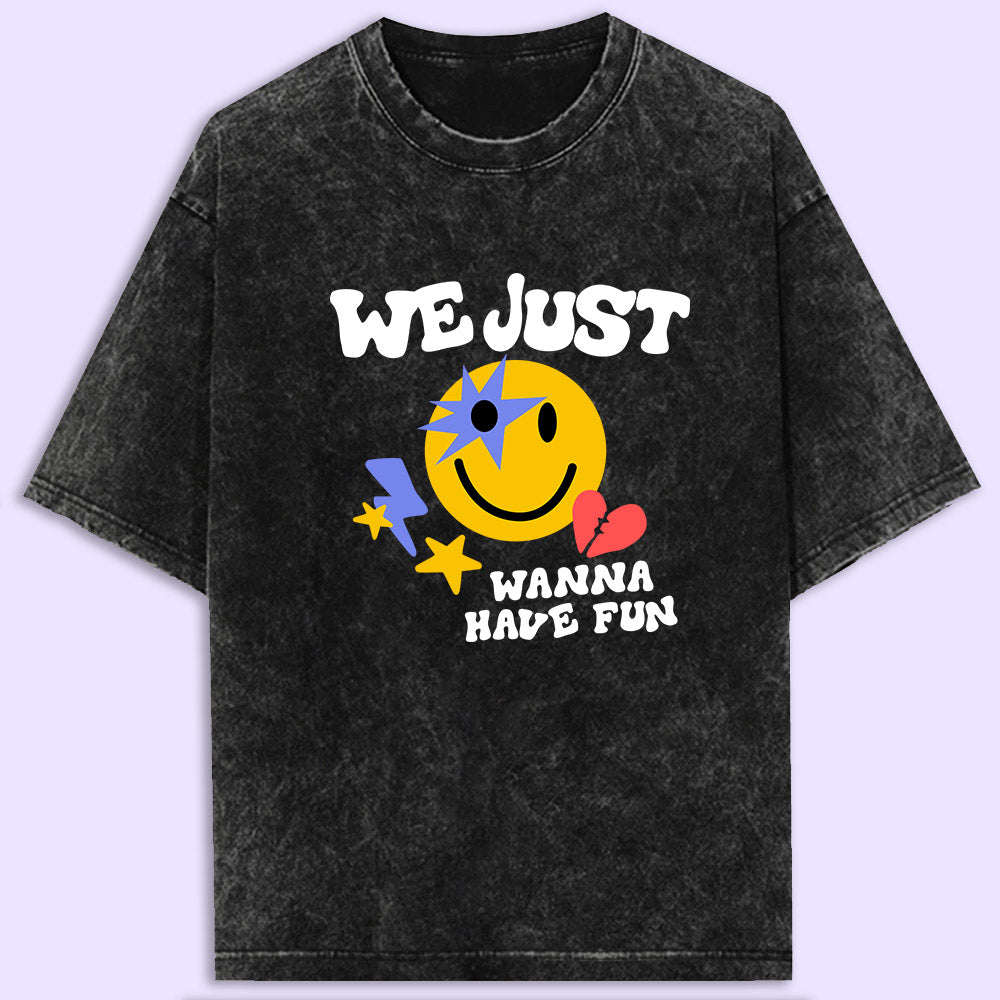 Have Fun Acid Wash Oversized T-Shirt