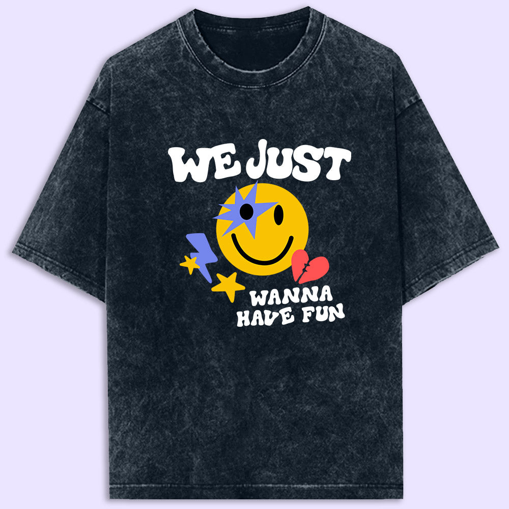 Have Fun Acid Wash Oversized T-Shirt