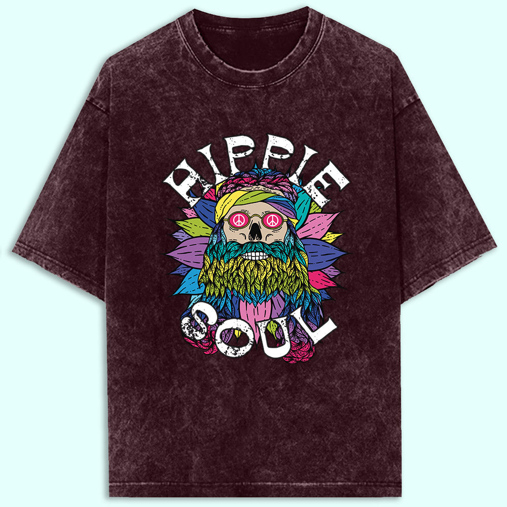Hippie Soul Acid Wash Oversized T-Shirt