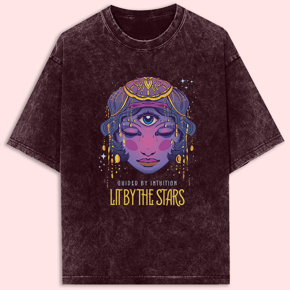 Lit By The Stars Acid Wash Oversized T-Shirt