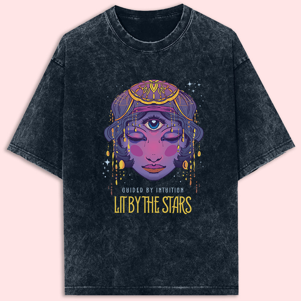 Lit By The Stars Acid Wash Oversized T-Shirt