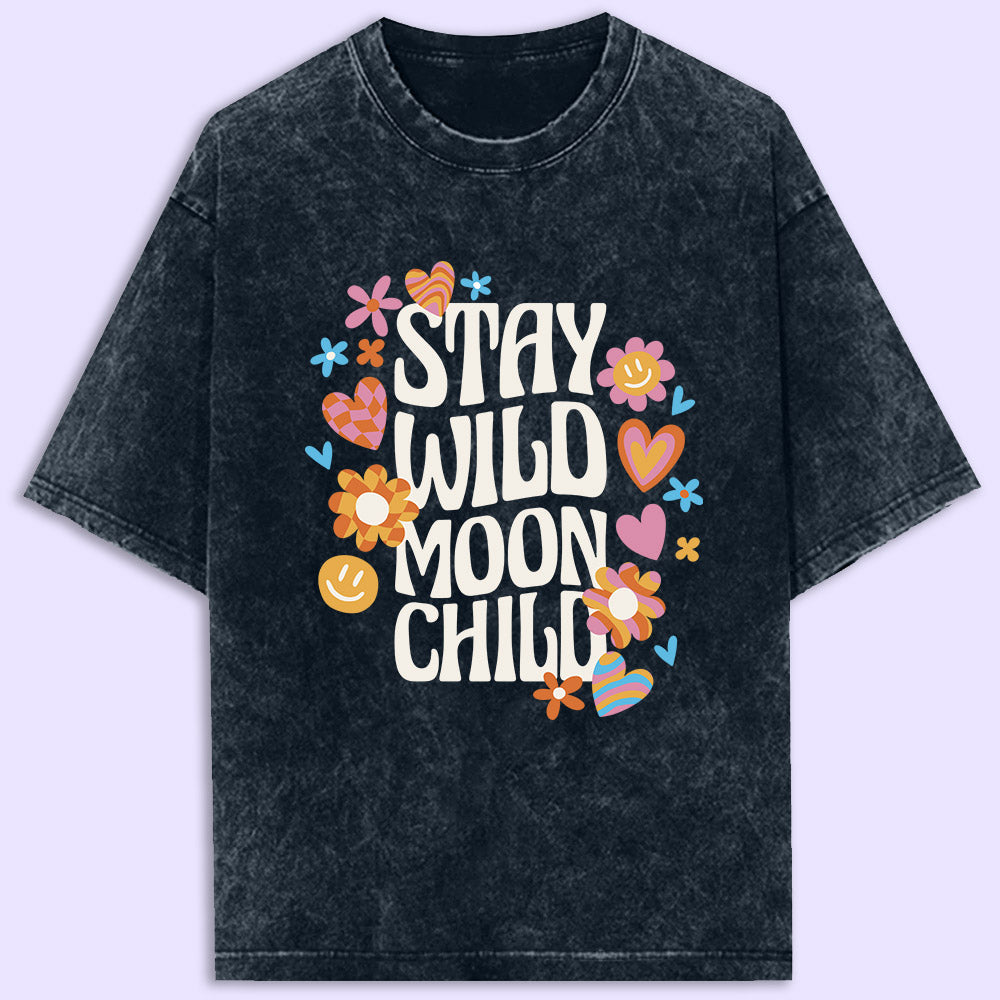 Moon Child Acid Wash Oversized T-Shirt