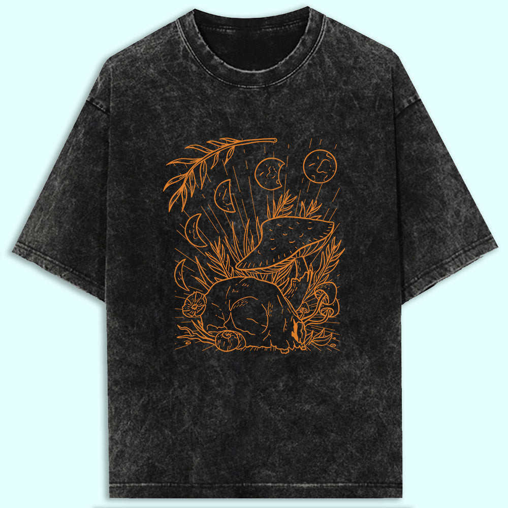 Moon Cycle Acid Wash Oversized T-Shirt