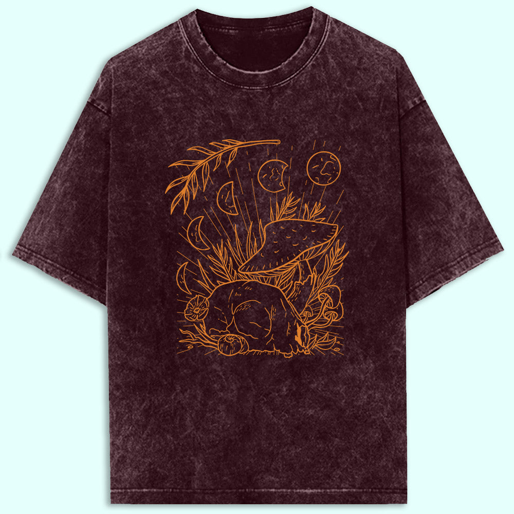 Moon Cycle Acid Wash Oversized T-Shirt