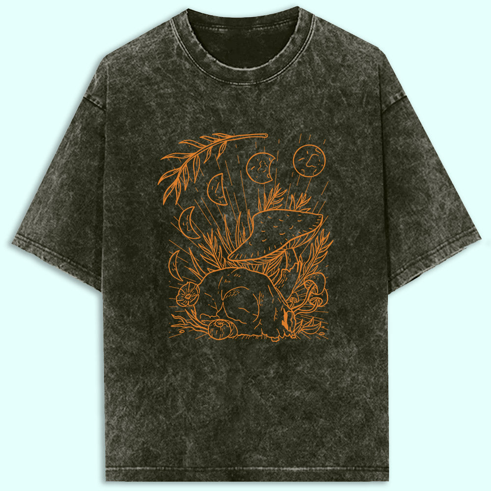 Moon Cycle Acid Wash Oversized T-Shirt