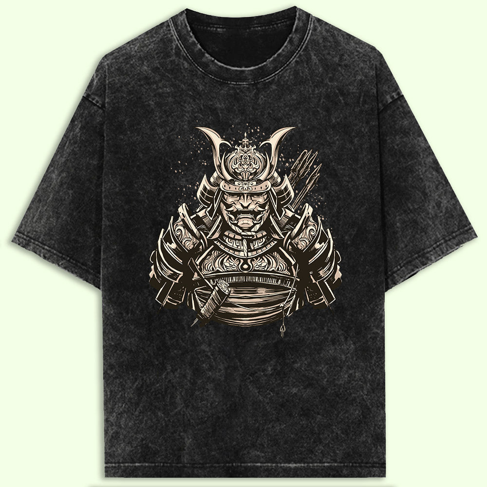 Samurai Warrior Acid Wash Oversized T-Shirt