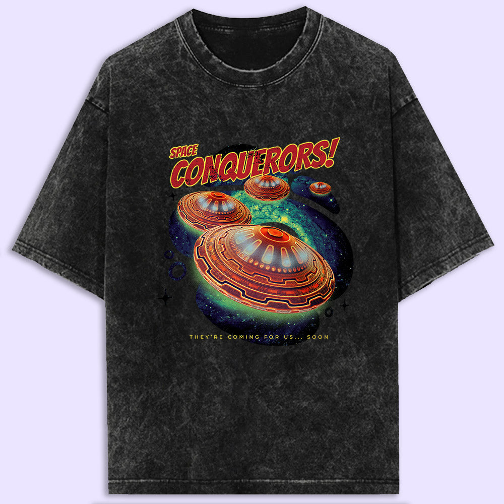 Space Conquerors Acid Wash Oversized T-Shirt