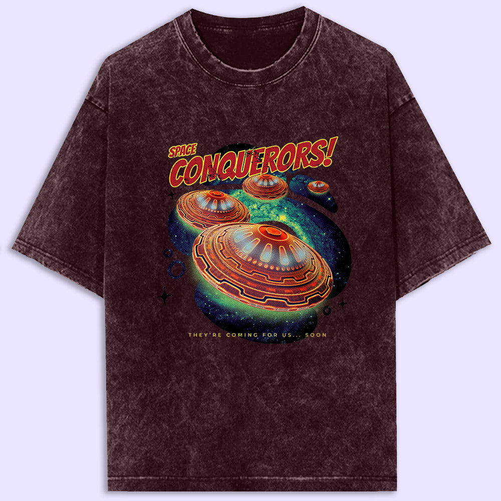 Space Conquerors Acid Wash Oversized T-Shirt