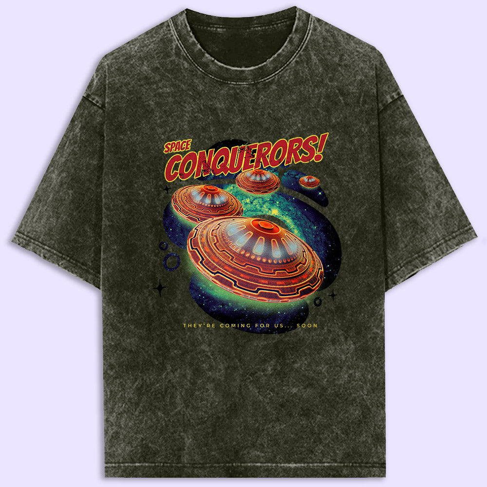 Space Conquerors Acid Wash Oversized T-Shirt