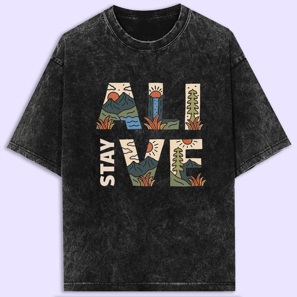 Stay Alive Acid Wash Oversized T-Shirt