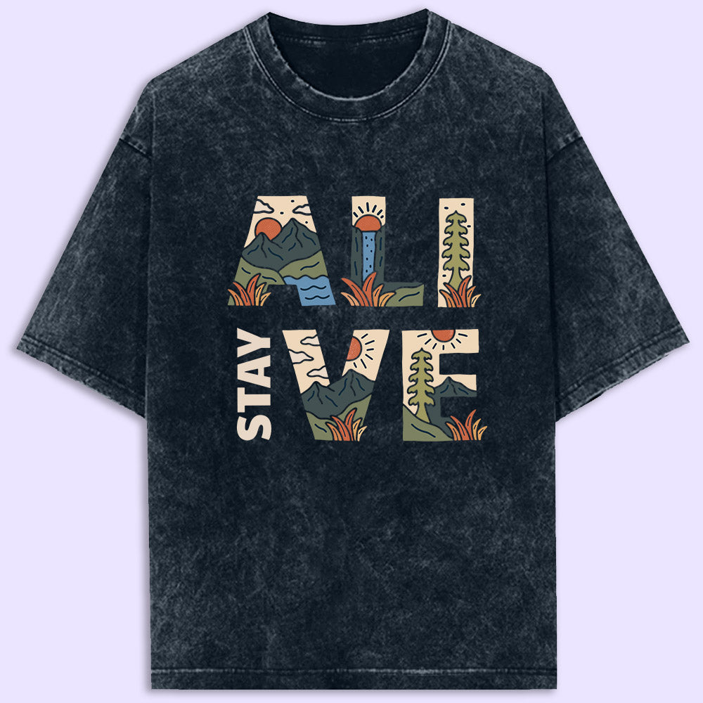 Stay Alive Acid Wash Oversized T-Shirt