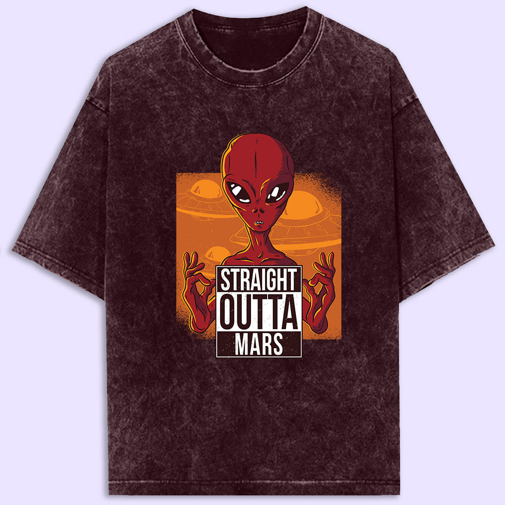 Straight Outta Mars Acid Wash Oversized T-Shirt